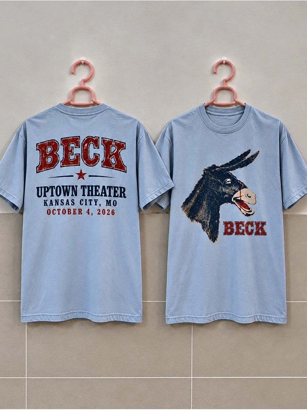 Beck Uptown Theater Kansas City Concert 2026 Light Blue Two Sided T-Shirt